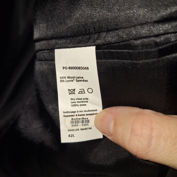 Calvin Klein Black Suit Jacket Blazer 42 Long - Picture 9 of 12